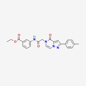 molecular formula C24H22N4O4 B14972749 ethyl 3-({[2-(4-methylphenyl)-4-oxopyrazolo[1,5-a]pyrazin-5(4H)-yl]acetyl}amino)benzoate 