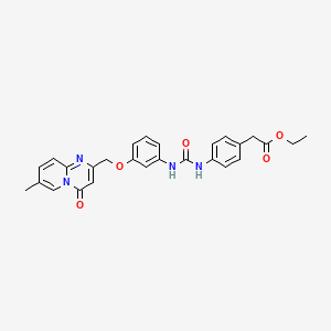 molecular formula C27H26N4O5 B14972757 Ethyl 2-[4-({[3-({7-methyl-4-oxo-4H-pyrido[1,2-A]pyrimidin-2-YL}methoxy)phenyl]carbamoyl}amino)phenyl]acetate 