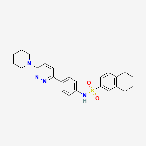 molecular formula C25H28N4O2S B14972772 N-{4-[6-(Piperidin-1-YL)pyridazin-3-YL]phenyl}-5,6,7,8-tetrahydronaphthalene-2-sulfonamide 