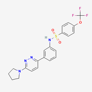 molecular formula C21H19F3N4O3S B14972806 N-(3-(6-(pyrrolidin-1-yl)pyridazin-3-yl)phenyl)-4-(trifluoromethoxy)benzenesulfonamide 