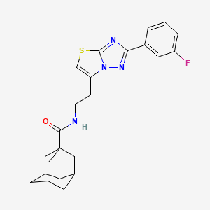 molecular formula C23H25FN4OS B14972821 N-{2-[2-(3-Fluorophenyl)-[1,2,4]triazolo[3,2-B][1,3]thiazol-6-YL]ethyl}adamantane-1-carboxamide 