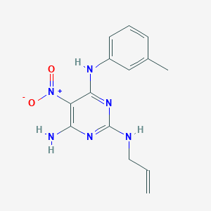 molecular formula C14H16N6O2 B14972898 N~4~-(3-methylphenyl)-5-nitro-N~2~-(prop-2-en-1-yl)pyrimidine-2,4,6-triamine 