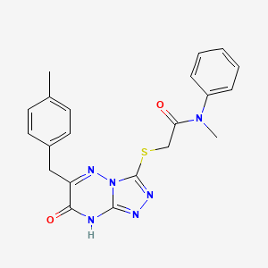molecular formula C21H20N6O2S B14972943 N-methyl-2-{[6-(4-methylbenzyl)-7-oxo-7,8-dihydro[1,2,4]triazolo[4,3-b][1,2,4]triazin-3-yl]sulfanyl}-N-phenylacetamide 
