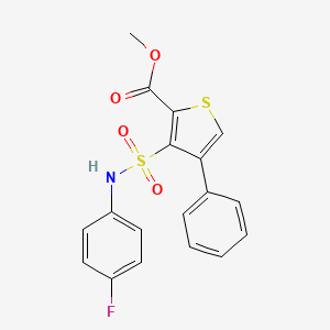 molecular formula C18H14FNO4S2 B14972965 Methyl 3-[(4-fluorophenyl)sulfamoyl]-4-phenylthiophene-2-carboxylate 