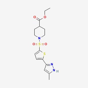 molecular formula C16H21N3O4S2 B14972969 ethyl 1-{[5-(5-methyl-1H-pyrazol-3-yl)thiophen-2-yl]sulfonyl}piperidine-4-carboxylate 