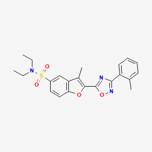 molecular formula C22H23N3O4S B14972985 N,N-diethyl-3-methyl-2-[3-(2-methylphenyl)-1,2,4-oxadiazol-5-yl]-1-benzofuran-5-sulfonamide 