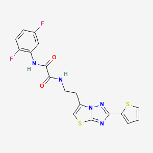 molecular formula C18H13F2N5O2S2 B14972990 N1-(2,5-difluorophenyl)-N2-(2-(2-(thiophen-2-yl)thiazolo[3,2-b][1,2,4]triazol-6-yl)ethyl)oxalamide 