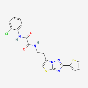 molecular formula C18H14ClN5O2S2 B14973030 N1-(2-chlorophenyl)-N2-(2-(2-(thiophen-2-yl)thiazolo[3,2-b][1,2,4]triazol-6-yl)ethyl)oxalamide 