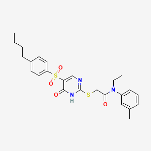 molecular formula C25H29N3O4S2 B14973043 2-{[5-(4-Butylbenzenesulfonyl)-6-oxo-1,6-dihydropyrimidin-2-YL]sulfanyl}-N-ethyl-N-(3-methylphenyl)acetamide 