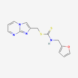 molecular formula C13H12N4OS2 B14973052 Imidazo[1,2-a]pyrimidin-2-ylmethyl (furan-2-ylmethyl)carbamodithioate 
