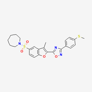 molecular formula C24H25N3O4S2 B14973116 1-[(3-Methyl-2-{3-[4-(methylsulfanyl)phenyl]-1,2,4-oxadiazol-5-yl}-1-benzofuran-5-yl)sulfonyl]azepane 