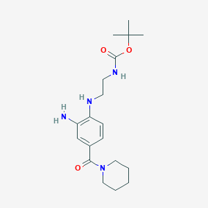 molecular formula C19H30N4O3 B14973156 Tert-butyl N-(2-{[2-amino-4-(piperidine-1-carbonyl)phenyl]amino}ethyl)carbamate 