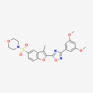 molecular formula C23H23N3O7S B14973176 4-({2-[3-(3,5-Dimethoxyphenyl)-1,2,4-oxadiazol-5-yl]-3-methyl-1-benzofuran-5-yl}sulfonyl)morpholine 