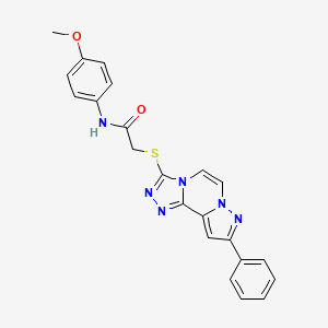 molecular formula C22H18N6O2S B14973196 N-(4-methoxyphenyl)-2-((9-phenylpyrazolo[1,5-a][1,2,4]triazolo[3,4-c]pyrazin-3-yl)thio)acetamide 