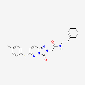 molecular formula C22H25N5O2S B14973205 N-(2-(cyclohex-1-en-1-yl)ethyl)-2-(3-oxo-6-(p-tolylthio)-[1,2,4]triazolo[4,3-b]pyridazin-2(3H)-yl)acetamide 