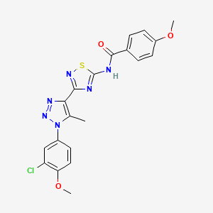 molecular formula C20H17ClN6O3S B14973251 N-{3-[1-(3-chloro-4-methoxyphenyl)-5-methyl-1H-1,2,3-triazol-4-yl]-1,2,4-thiadiazol-5-yl}-4-methoxybenzamide 