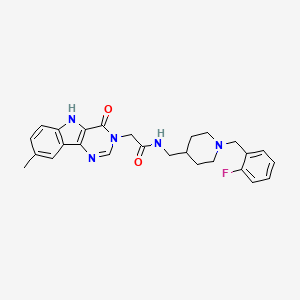 molecular formula C26H28FN5O2 B14973294 N-{[1-(2-fluorobenzyl)piperidin-4-yl]methyl}-2-(8-methyl-4-oxo-4,5-dihydro-3H-pyrimido[5,4-b]indol-3-yl)acetamide 