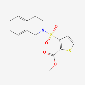 molecular formula C15H15NO4S2 B14973329 methyl 3-(3,4-dihydroisoquinolin-2(1H)-ylsulfonyl)thiophene-2-carboxylate 