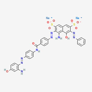 molecular formula C35H25N9Na2O9S2 B1497333 disodium;4-amino-3-[[4-[[4-[(2-amino-4-hydroxyphenyl)diazenyl]phenyl]carbamoyl]phenyl]diazenyl]-5-hydroxy-6-phenyldiazenylnaphthalene-2,7-disulfonate CAS No. 43151-71-9