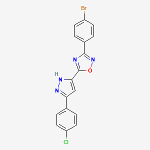 molecular formula C17H10BrClN4O B14973381 3-(4-bromophenyl)-5-[3-(4-chlorophenyl)-1H-pyrazol-5-yl]-1,2,4-oxadiazole 