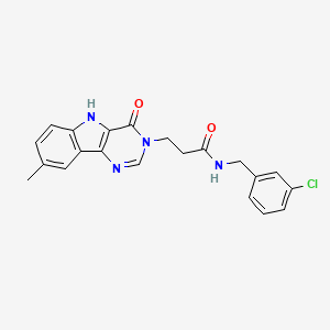 molecular formula C21H19ClN4O2 B14973389 N-(3-chlorobenzyl)-3-(8-methyl-4-oxo-4,5-dihydro-3H-pyrimido[5,4-b]indol-3-yl)propanamide 