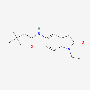 molecular formula C16H22N2O2 B14973430 N-(1-ethyl-2-oxo-2,3-dihydro-1H-indol-5-yl)-3,3-dimethylbutanamide 
