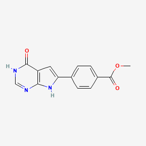 molecular formula C14H11N3O3 B1497352 Methyl 4-(4-oxo-4,7-dihydro-3H-pyrrolo[2,3-d]pyrimidin-6-yl)benzoate CAS No. 1011716-97-4