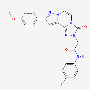 molecular formula C22H17FN6O3 B14973544 N-(4-fluorophenyl)-2-[11-(4-methoxyphenyl)-5-oxo-3,4,6,9,10-pentazatricyclo[7.3.0.02,6]dodeca-1(12),2,7,10-tetraen-4-yl]acetamide 