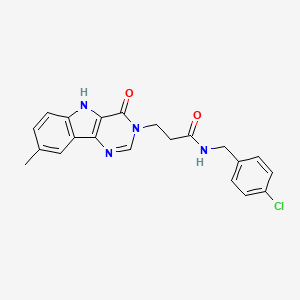 molecular formula C21H19ClN4O2 B14973594 N-(4-chlorobenzyl)-3-(8-methyl-4-oxo-4,5-dihydro-3H-pyrimido[5,4-b]indol-3-yl)propanamide 