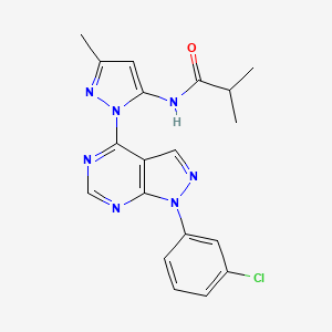 molecular formula C19H18ClN7O B14973598 N-{1-[1-(3-chlorophenyl)-1H-pyrazolo[3,4-d]pyrimidin-4-yl]-3-methyl-1H-pyrazol-5-yl}-2-methylpropanamide 
