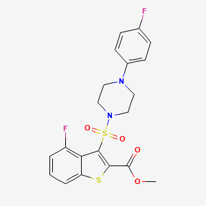 molecular formula C20H18F2N2O4S2 B14973639 Methyl 4-fluoro-3-{[4-(4-fluorophenyl)piperazin-1-yl]sulfonyl}-1-benzothiophene-2-carboxylate 