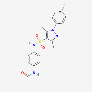 molecular formula C19H19FN4O3S B14973640 N-[4-({[1-(4-fluorophenyl)-3,5-dimethyl-1H-pyrazol-4-yl]sulfonyl}amino)phenyl]acetamide 