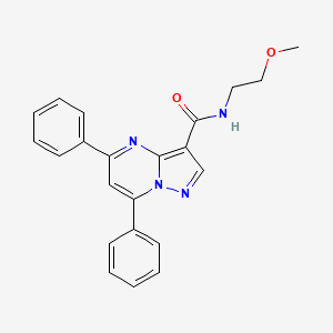 molecular formula C22H20N4O2 B14973672 N-(2-methoxyethyl)-5,7-diphenylpyrazolo[1,5-a]pyrimidine-3-carboxamide 