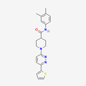 molecular formula C22H24N4OS B14973677 N-(3,4-Dimethylphenyl)-1-[6-(thiophen-2-YL)pyridazin-3-YL]piperidine-4-carboxamide 