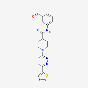 molecular formula C22H22N4O2S B14973683 N-(3-Acetylphenyl)-1-[6-(thiophen-2-YL)pyridazin-3-YL]piperidine-4-carboxamide 
