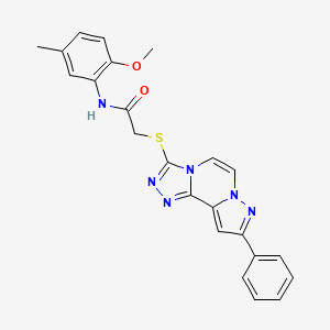 molecular formula C23H20N6O2S B14973705 N-(2-methoxy-5-methylphenyl)-2-((9-phenylpyrazolo[1,5-a][1,2,4]triazolo[3,4-c]pyrazin-3-yl)thio)acetamide 