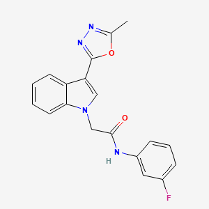molecular formula C19H15FN4O2 B14973713 N-(3-fluorophenyl)-2-[3-(5-methyl-1,3,4-oxadiazol-2-yl)-1H-indol-1-yl]acetamide 