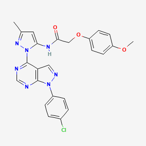 molecular formula C24H20ClN7O3 B14973715 N-{1-[1-(4-chlorophenyl)-1H-pyrazolo[3,4-d]pyrimidin-4-yl]-3-methyl-1H-pyrazol-5-yl}-2-(4-methoxyphenoxy)acetamide 