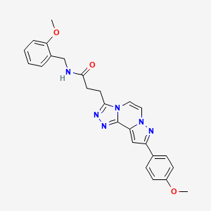 molecular formula C25H24N6O3 B14973734 N-(2-methoxybenzyl)-3-(9-(4-methoxyphenyl)pyrazolo[1,5-a][1,2,4]triazolo[3,4-c]pyrazin-3-yl)propanamide 
