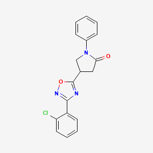 molecular formula C18H14ClN3O2 B14973761 4-[3-(2-Chlorophenyl)-1,2,4-oxadiazol-5-yl]-1-phenylpyrrolidin-2-one 