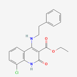 molecular formula C20H19ClN2O3 B14973774 Ethyl 8-chloro-2-oxo-4-(phenethylamino)-1,2-dihydroquinoline-3-carboxylate 