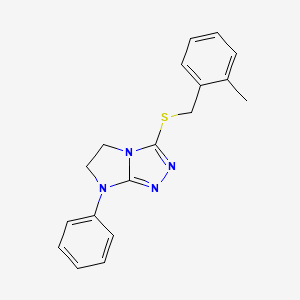 molecular formula C18H18N4S B14973813 3-((2-methylbenzyl)thio)-7-phenyl-6,7-dihydro-5H-imidazo[2,1-c][1,2,4]triazole 