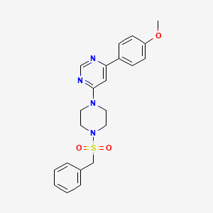molecular formula C22H24N4O3S B14973821 4-(4-(Benzylsulfonyl)piperazin-1-yl)-6-(4-methoxyphenyl)pyrimidine 