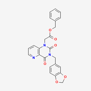 molecular formula C24H19N3O6 B14973828 benzyl 2-(3-(benzo[d][1,3]dioxol-5-ylmethyl)-2,4-dioxo-3,4-dihydropyrido[3,2-d]pyrimidin-1(2H)-yl)acetate 