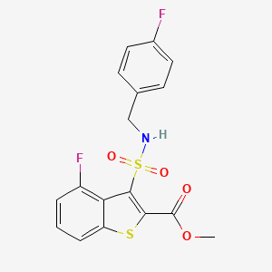 molecular formula C17H13F2NO4S2 B14973836 Methyl 4-fluoro-3-[(4-fluorobenzyl)sulfamoyl]-1-benzothiophene-2-carboxylate 