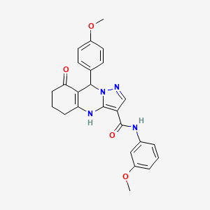 molecular formula C25H24N4O4 B14973842 N-(3-methoxyphenyl)-9-(4-methoxyphenyl)-8-oxo-4,5,6,7,8,9-hexahydropyrazolo[5,1-b]quinazoline-3-carboxamide 
