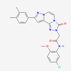 molecular formula C24H21ClN6O3 B14973853 N-(5-chloro-2-methoxyphenyl)-2-[11-(3,4-dimethylphenyl)-5-oxo-3,4,6,9,10-pentazatricyclo[7.3.0.02,6]dodeca-1(12),2,7,10-tetraen-4-yl]acetamide 