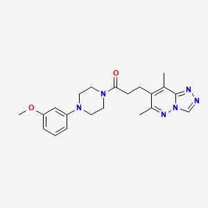 molecular formula C21H26N6O2 B14973890 7-{3-[4-(3-Methoxyphenyl)piperazin-1-yl]-3-oxopropyl}-6,8-dimethyl[1,2,4]triazolo[4,3-b]pyridazine 