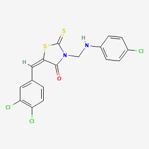 molecular formula C17H11Cl3N2OS2 B14973901 (5E)-3-{[(4-chlorophenyl)amino]methyl}-5-(3,4-dichlorobenzylidene)-2-thioxo-1,3-thiazolidin-4-one 