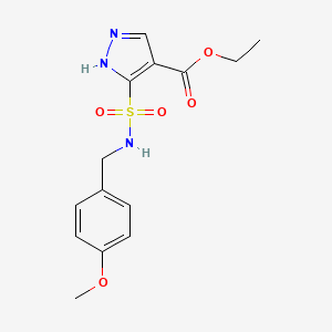 molecular formula C14H17N3O5S B14973914 ethyl 5-[(4-methoxybenzyl)sulfamoyl]-1H-pyrazole-4-carboxylate 